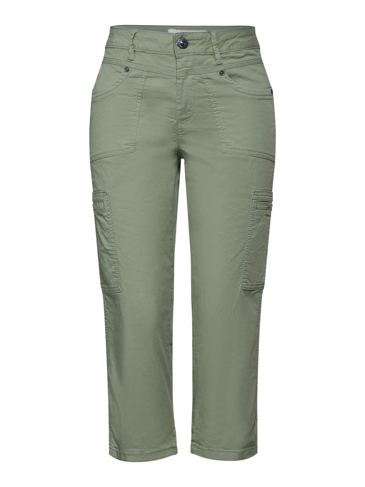 STREET ONE Stoffhose grün,Casual,Baumwolle,Unifarben,Mittel