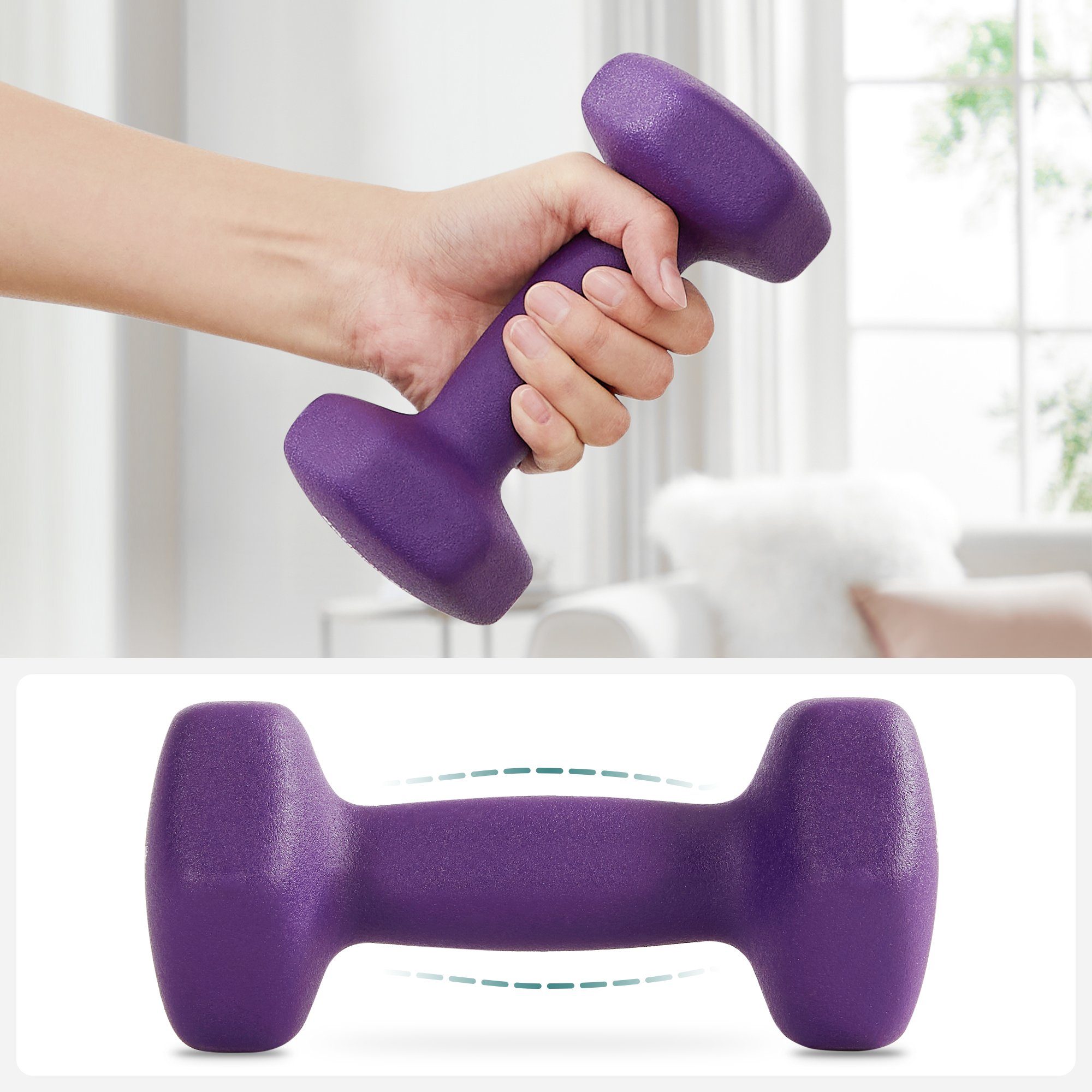 SONGMICS Hantel-Set 3 Paar, Aufbewahrung, Fitnessstudio, Krafttraining, rutschfeste Neopren-Beschichtung