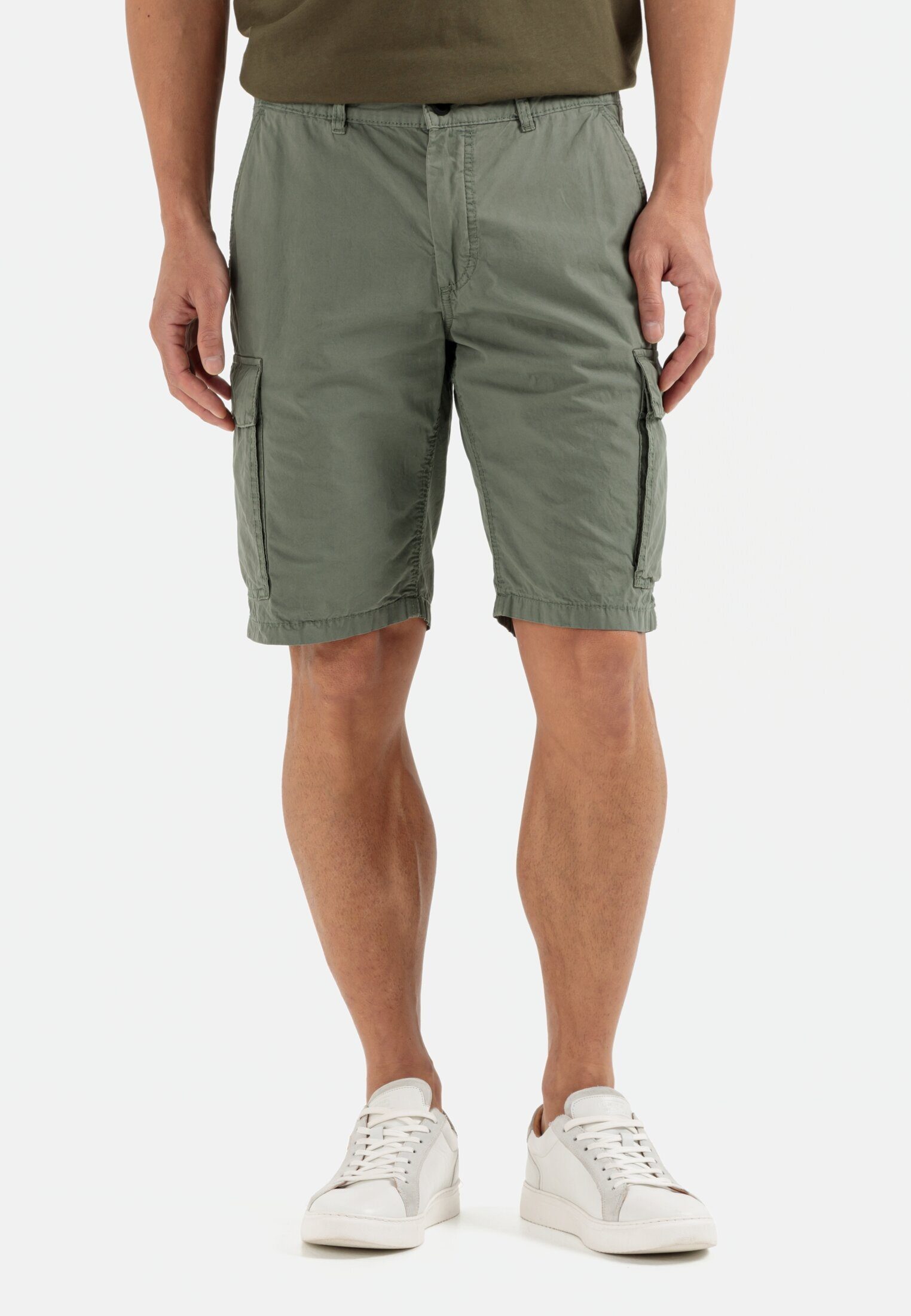 camel active Cargoshorts aus reiner Baumwolle Dunkelgrün