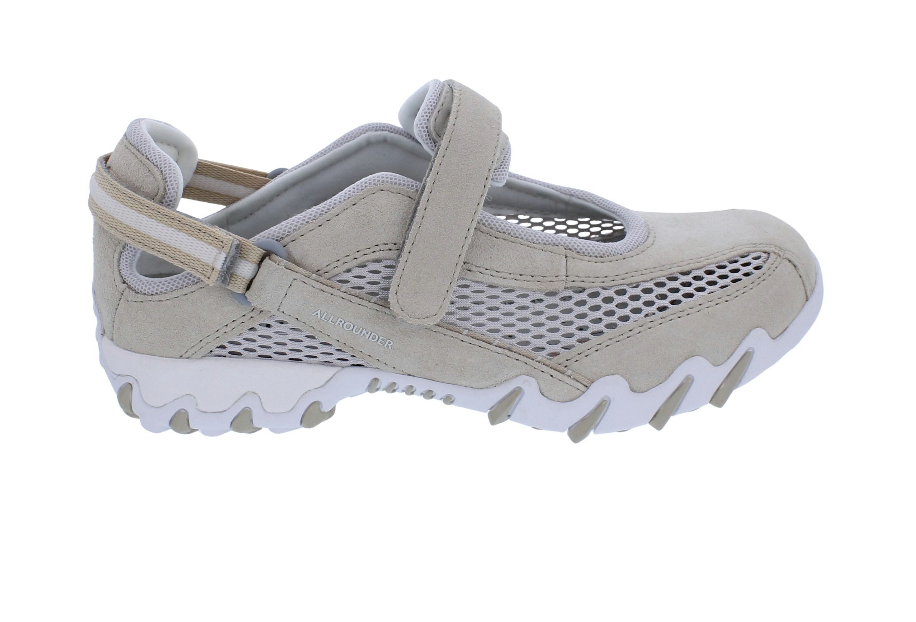 Allrounder Sneaker Niro 27/06, Velourleder mit offenem Mesh, Beige, Fu Klettschuh