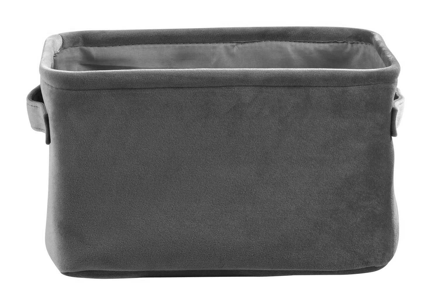 Home4You Aufbewahrungskorb, Grau, Samt, mit Tragegriffen, (1 St), B 30 x H günstig online kaufen