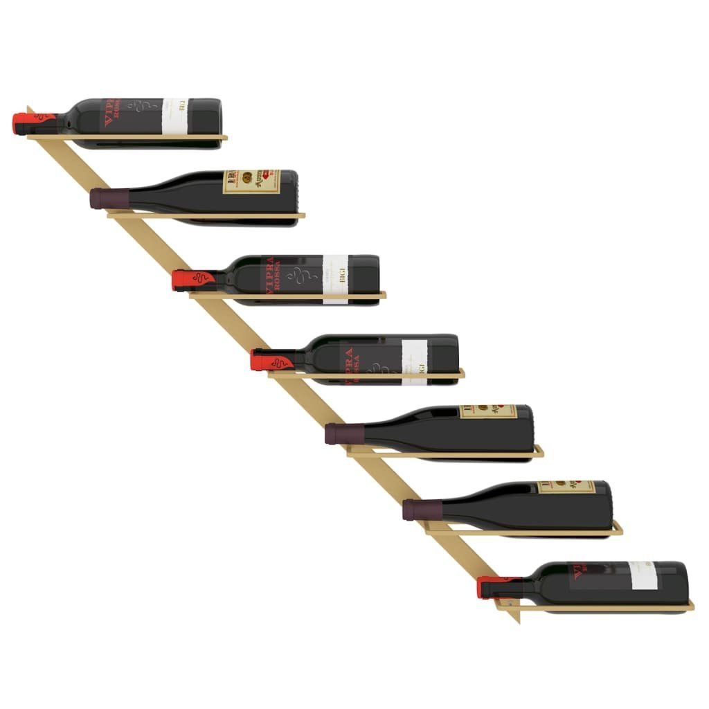 Weinregal Wand-Weinregal für 7 Flaschen Golden Metall