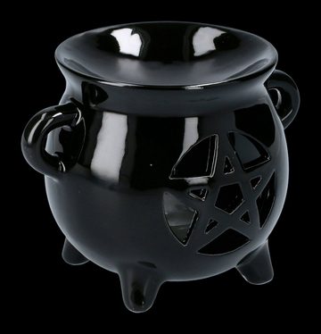 Figuren Shop GmbH Duftlampe Keramik Duftlampe mit Pentagramm - Dekoration Teelicht