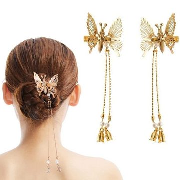 GLAMO Haarspange Schmetterling Haarspange Beweglich Glitzer 3D Schnappen