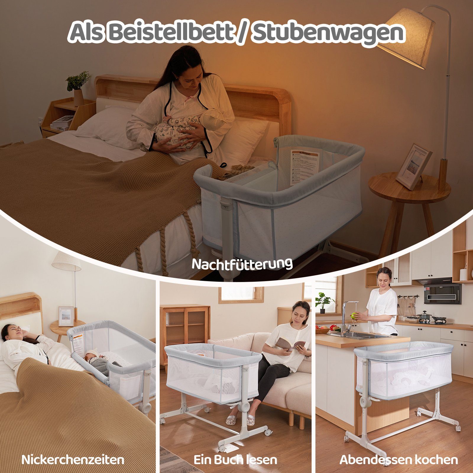 YOLEO Beistellbett 2 in1 Baby Bett günstig online kaufen