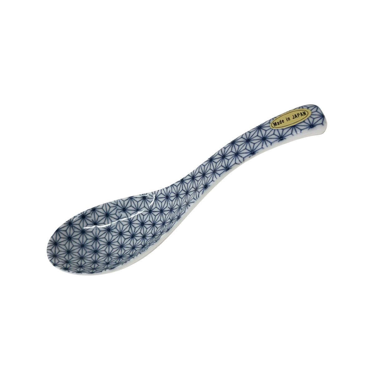 Esslöffel Japanischer Löffel aus Porzellan Renge Asanoha, blau