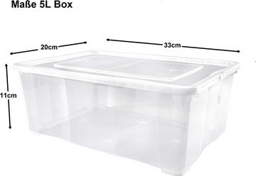 ALPFA Schuhbox 10 er Set je 5,0 Liter Klarsichtboxen Stapelboxen Kunststoffboxen (Spar-Set, 10 Boxen + 10 Deckel)