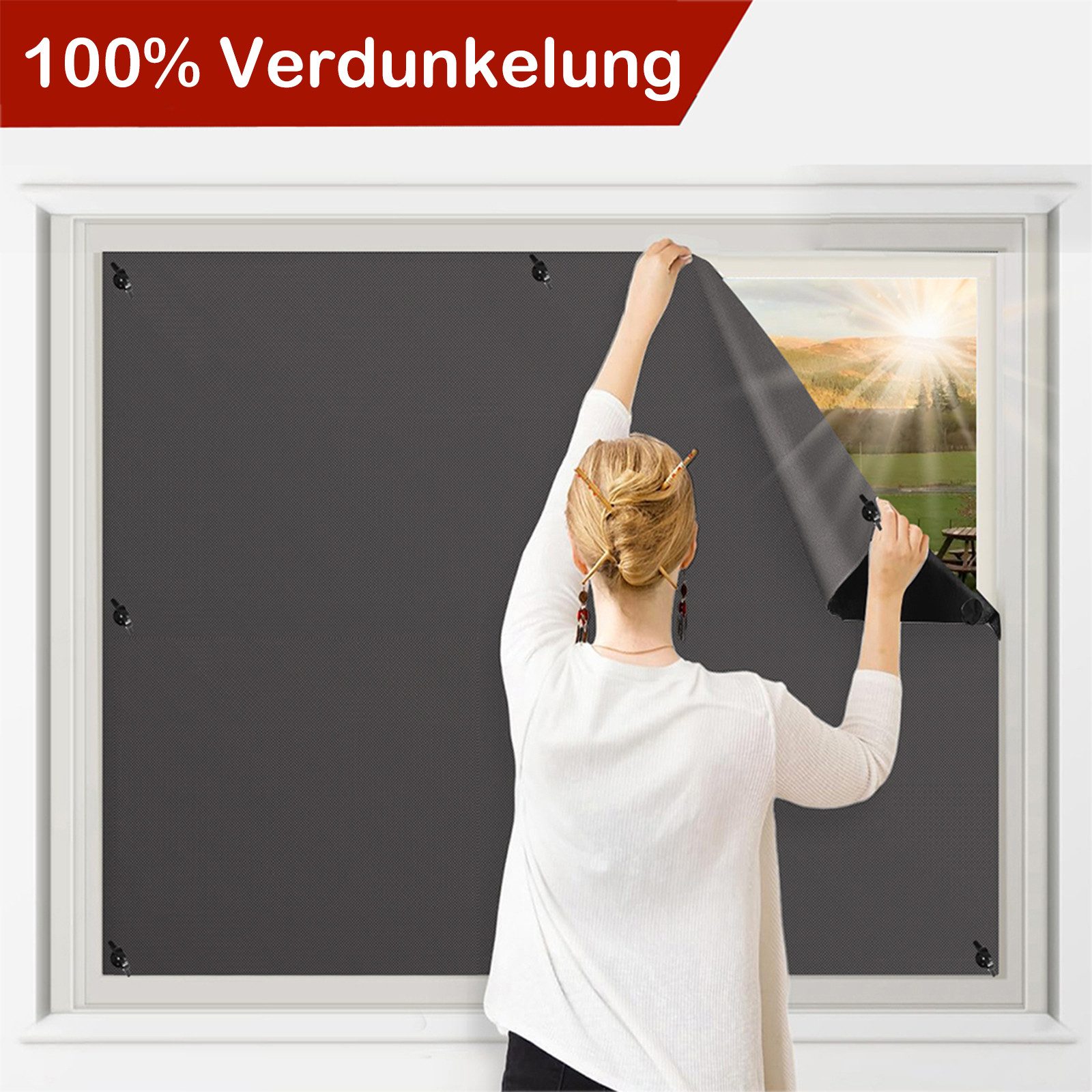 Verdunklungsrollo Verdunklungsrollo Ohne Bohren,Blackout Vorhang mit günstig online kaufen