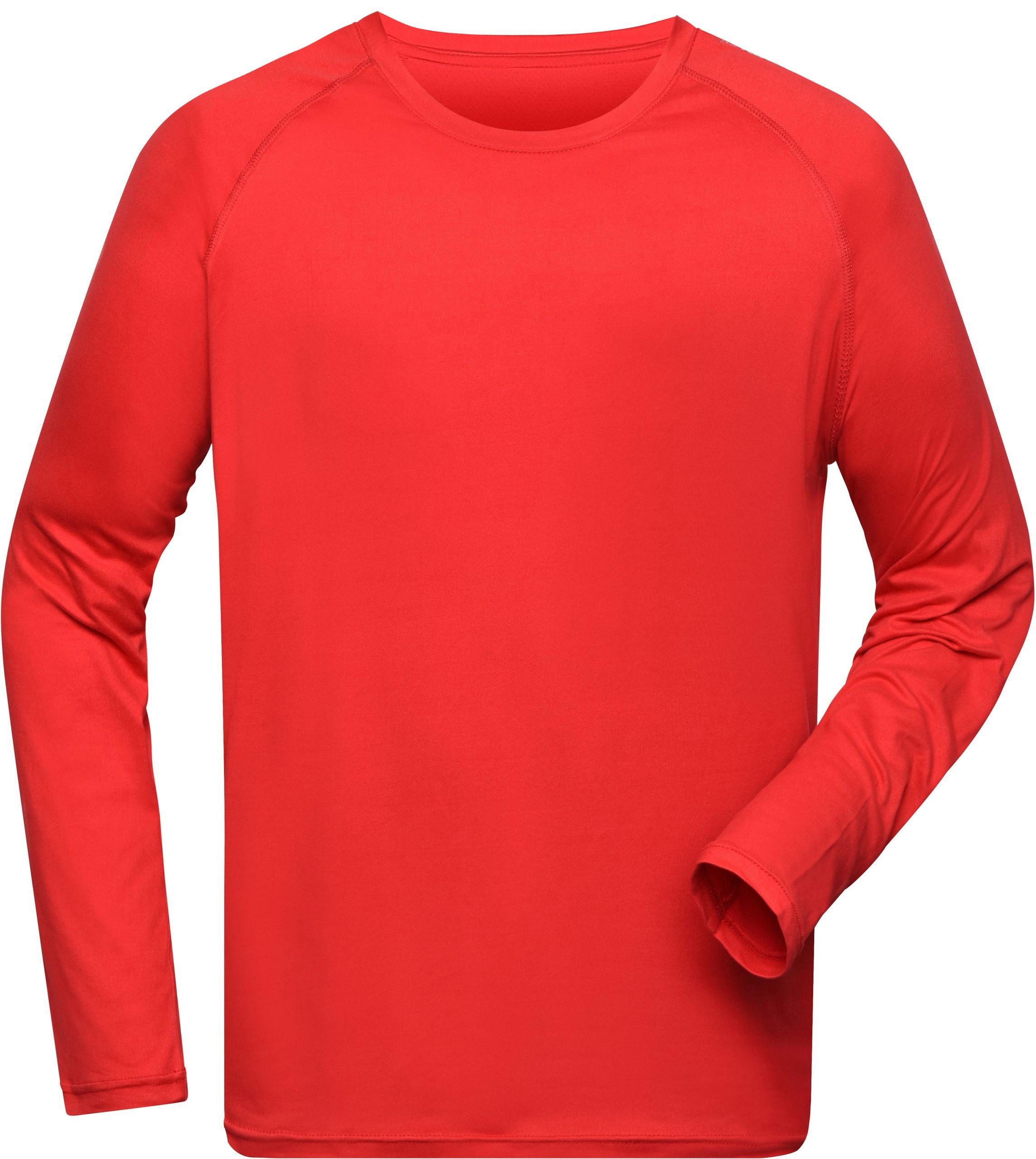 James & Nicholson Trainingsshirt Sport Shirt langarm FaS50522 aus recyceltem Polyester Bright Red