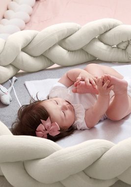 Nordic Coast Company Nestchenschlange Bettschlange geflochten 100% Baumwolle. Für Beistellbett & Babybett, Auf Schadstoffe geprüft. CE gestestet