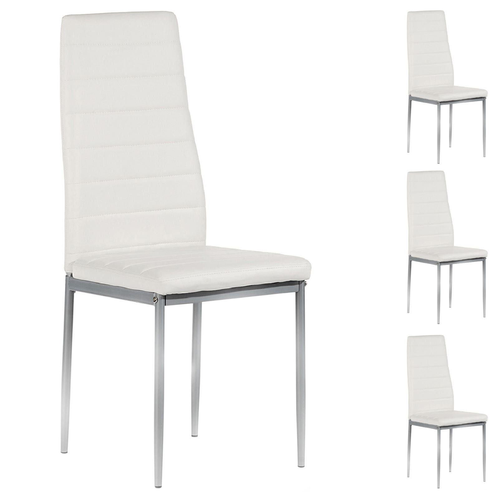 IDIMEX Polsterstuhl NATHALIE (4 St), 4er SET Esszimmerstuhl Essgruppe Küchenstuhl in schwarz grau oder weis weiß