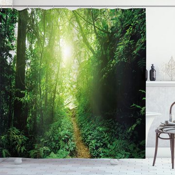 Abakuhaus Duschvorhang Moderner Digitaldruck mit 12 Haken auf Stoff Wasser Resistent Breite 175 cm, Höhe 180 cm, Wald Weg im Dschungel von Malaysia