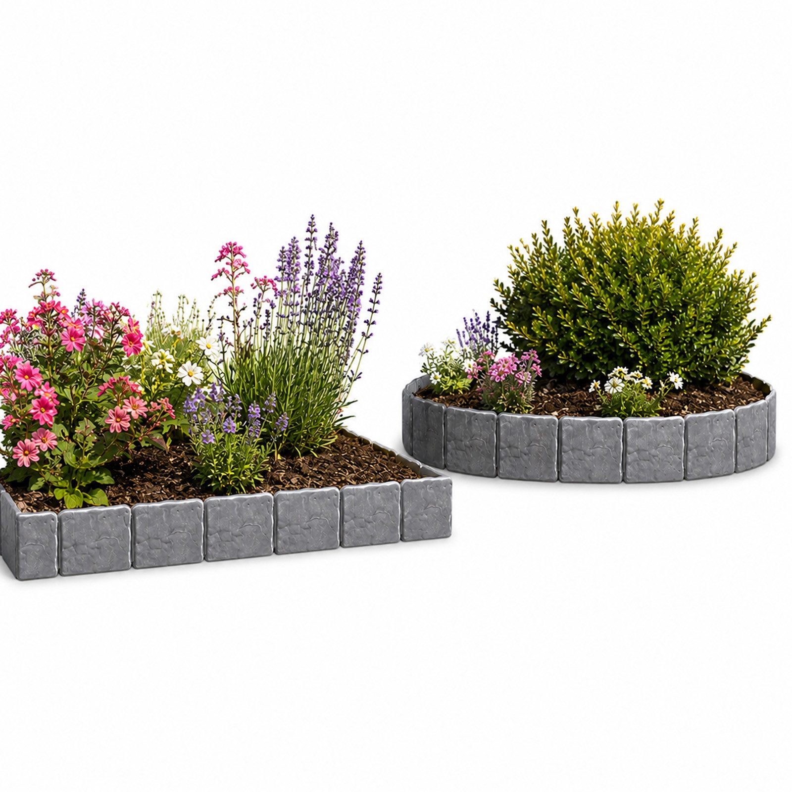 HTI-Living Rasenkante Rasenkante Steinoptik 10-teilig Nessa, LxH: 25x23 cm, Set, 10 Module, Beeteinfassung