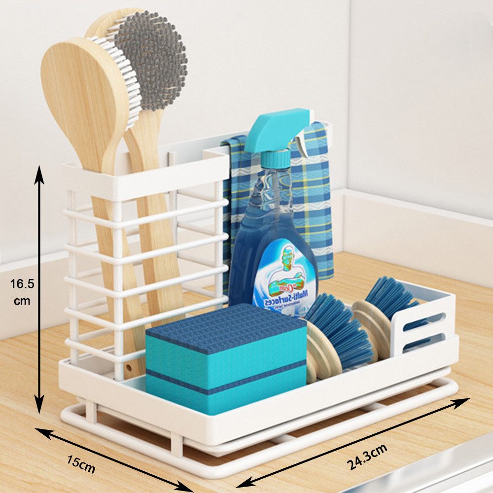 TUWENA Küchenorganizer-Set Spülbecken Organizer, Schwammhalter mit Abflusspfanne – Bild 2 von 4