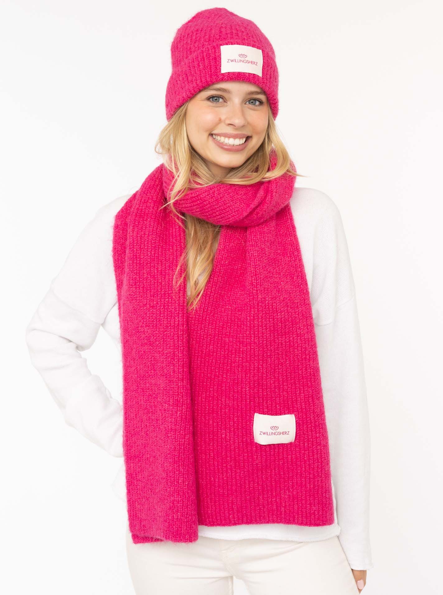 Zwillingsherz Strickschal "Zwillingsherz Patch", gerippt, mit Wolle und Pat günstig online kaufen