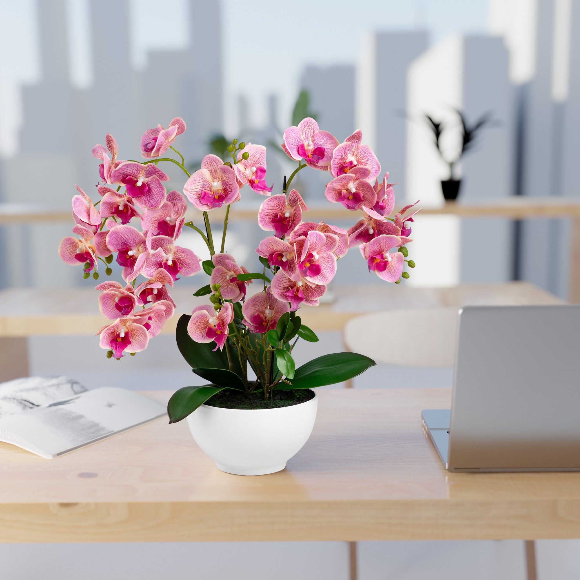 Kunstorchidee PASCH® XXL Orchidee künstlich wie echt (56cm) in Hochglanz-Ke günstig online kaufen