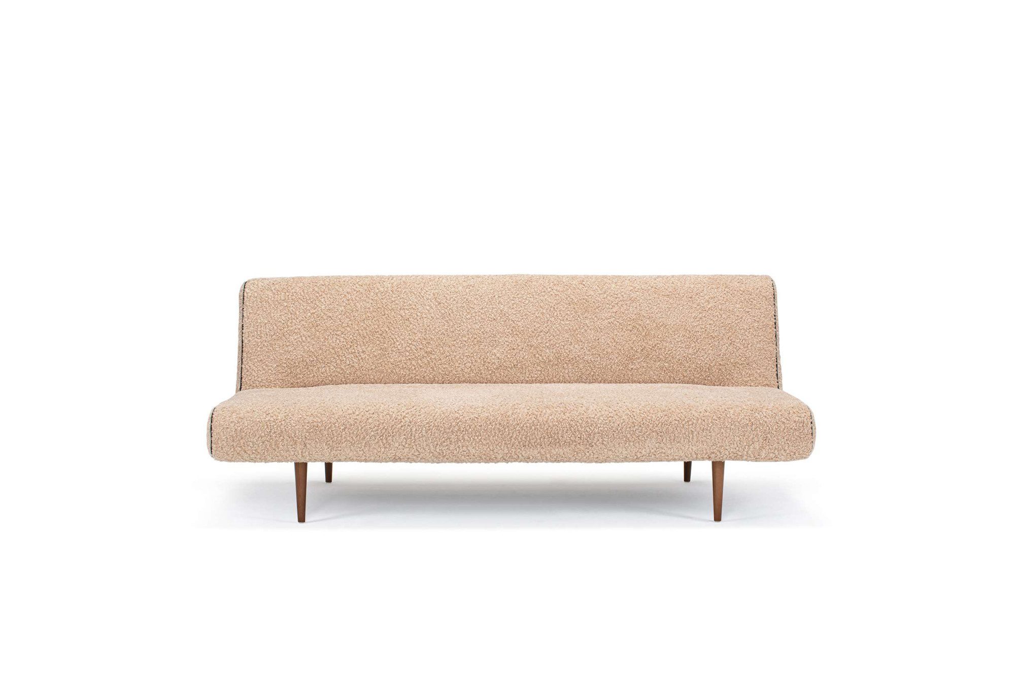 INNOVATION LIVING ™ Schlafsofa Unfurl Bettsofa, Klappsofa, Gästebett, Couch, Schlaffunktion, 3-stufig klappbar, Teddy Stoff, Braun, als Dauerschläfer geeignet