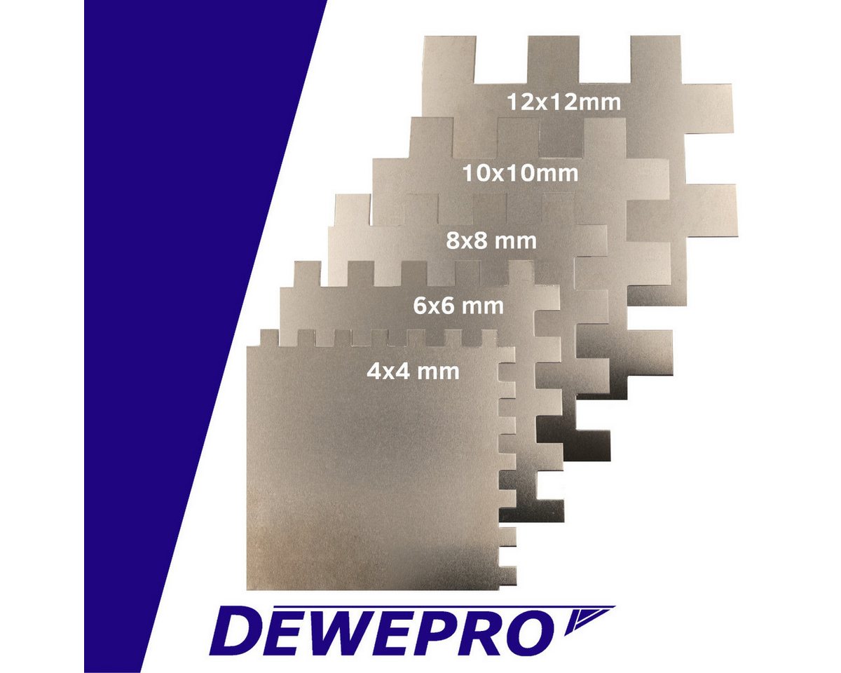 Thumbnail - DEWEPRO Zahnkelle DEWEPRO Zahnkelle 12x12 mm CLASSIC - Edelstahlblatt 270x130mm - rostfr