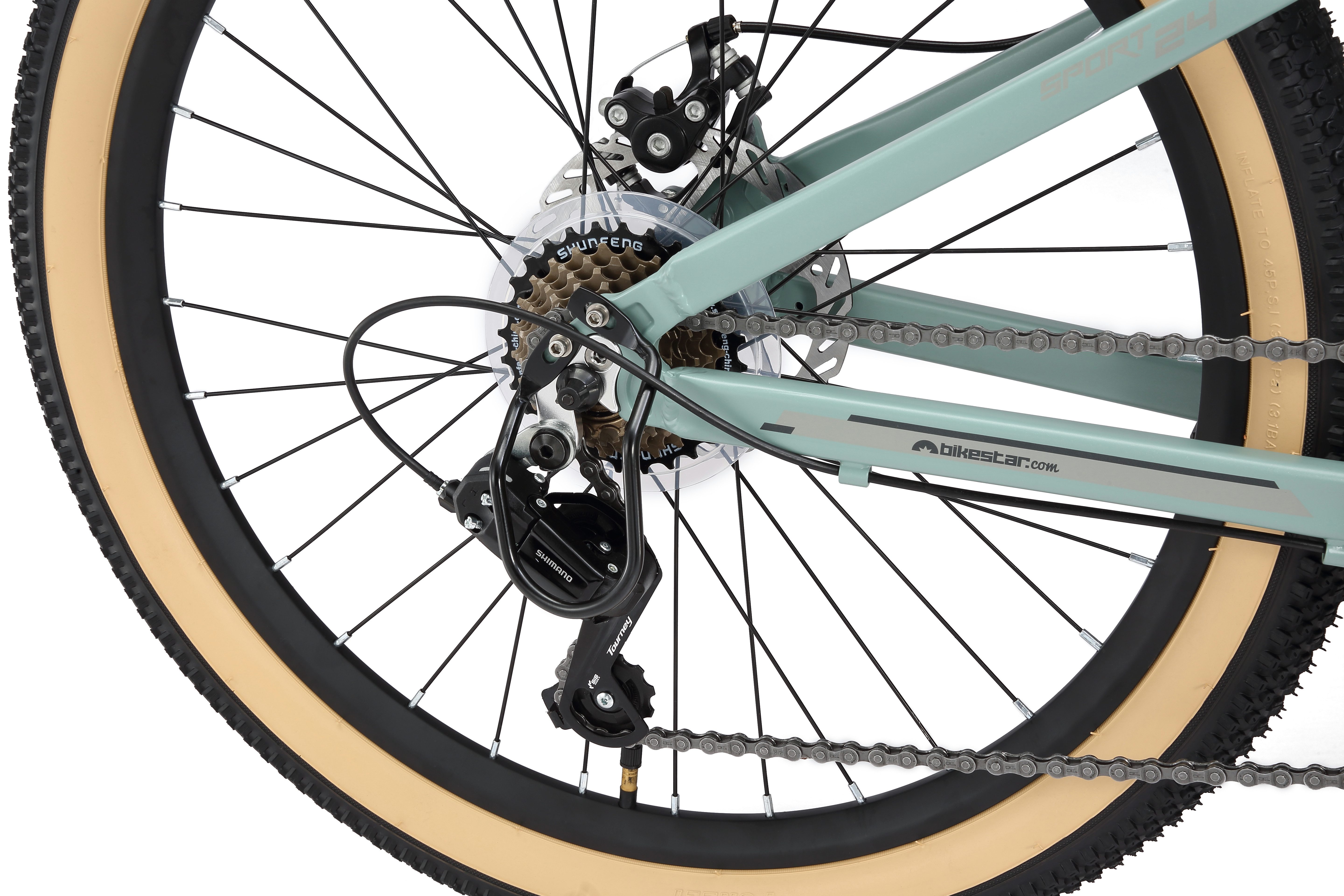 Bikestar Jugendfahrrad, 21 Gang Shimano RD-TY21 Schaltwerk, Kettenschaltung