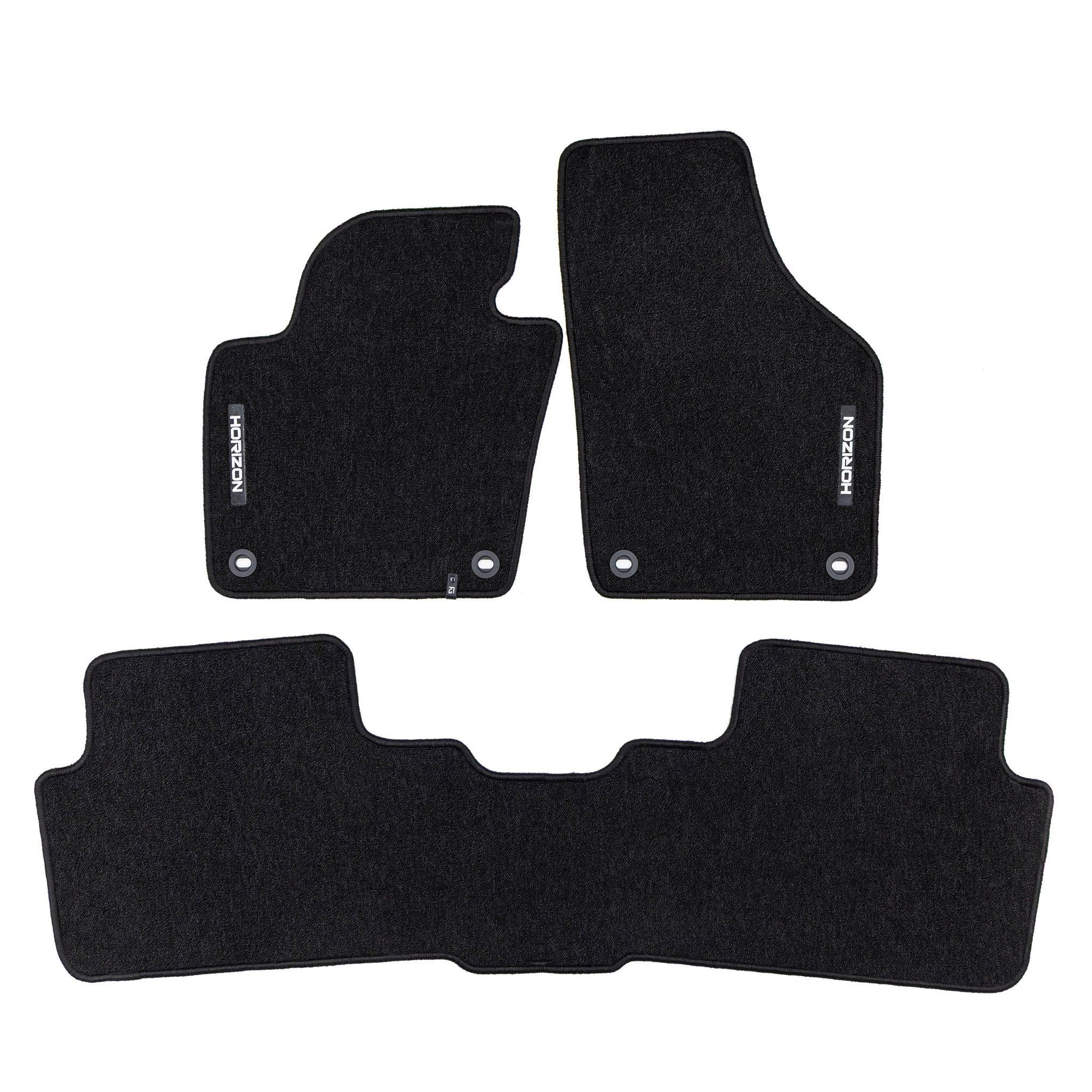 OMAC Auto-Fußmatten Velours für Seat Alhambra II 2010-2020 Autoteppich Schwarz 3 teile (3 St), für Seat Alhambra II 2010-2020 Seat Alhambra II 2010-2020, Antirutsch,Wasserfest,Einfache Installation