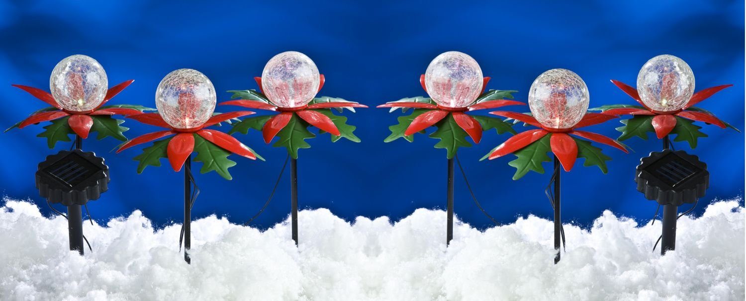 BURI LED Dekolicht LED Solar-Weihnachtsterne 2x3er mit Farbwechsel Weihnach günstig online kaufen