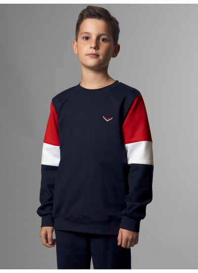 Trigema Sweatshirt TRIGEMA Sweatshirt mit kontrastfarbigen Elementen