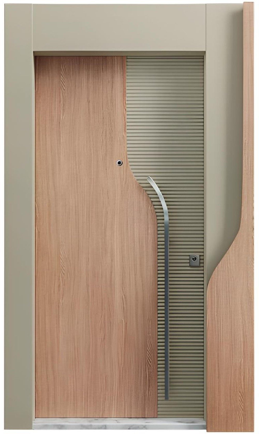 JVmoebel Haustür Beige Eingangstür von JVMoebel mit Aluminium und Faserplatte (1-St), Made in Europa