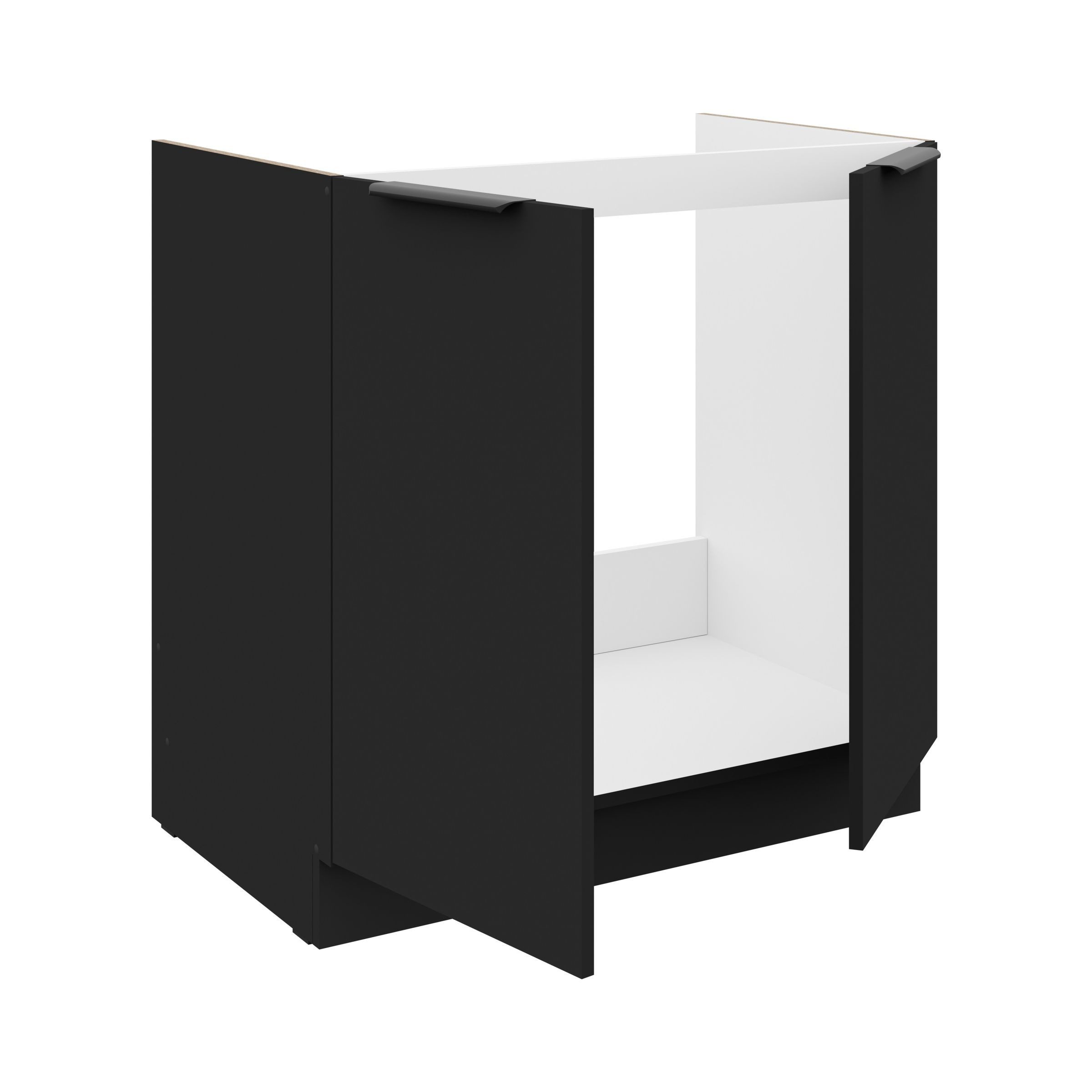 Küchen-Preisbombe Spülenunterschrank 80 cm Küche SIENA Schwarz Küchenzeile günstig online kaufen