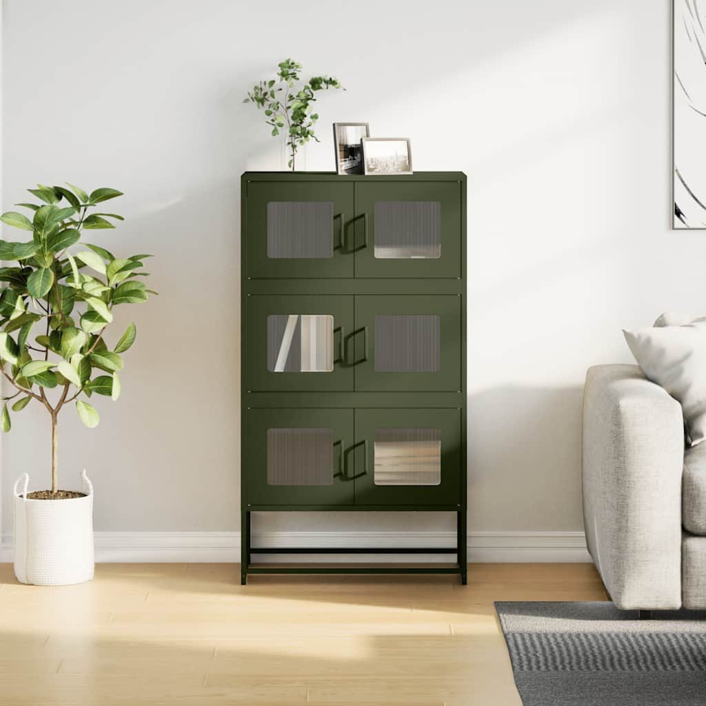 vidaXL Highboard Highboard Olivgrün 68x39x123 cm günstig online kaufen