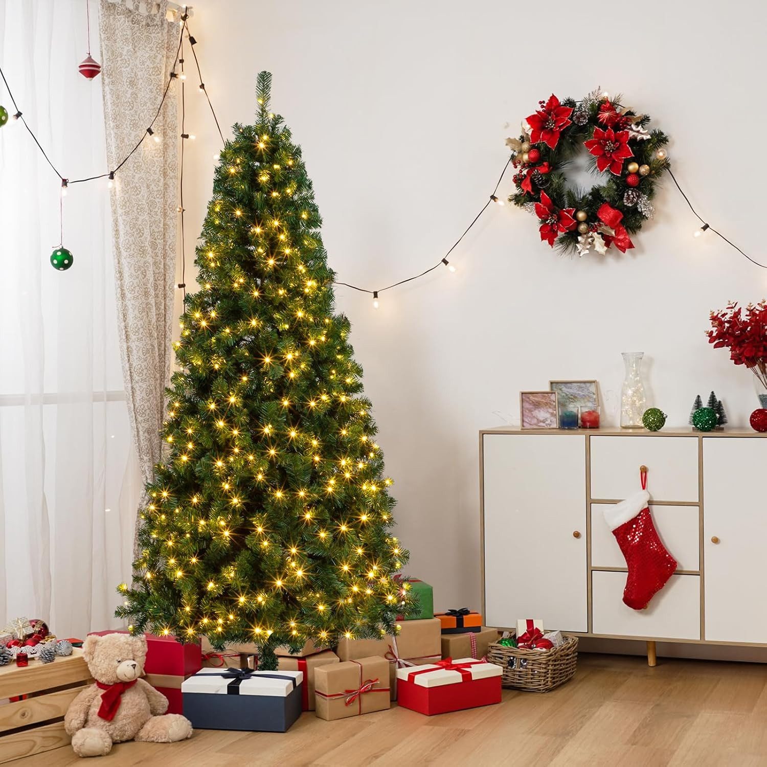 LALAHO Künstlicher Weihnachtsbaum Künstlicher Tannenbaum mit Beleuchtung, 1 günstig online kaufen
