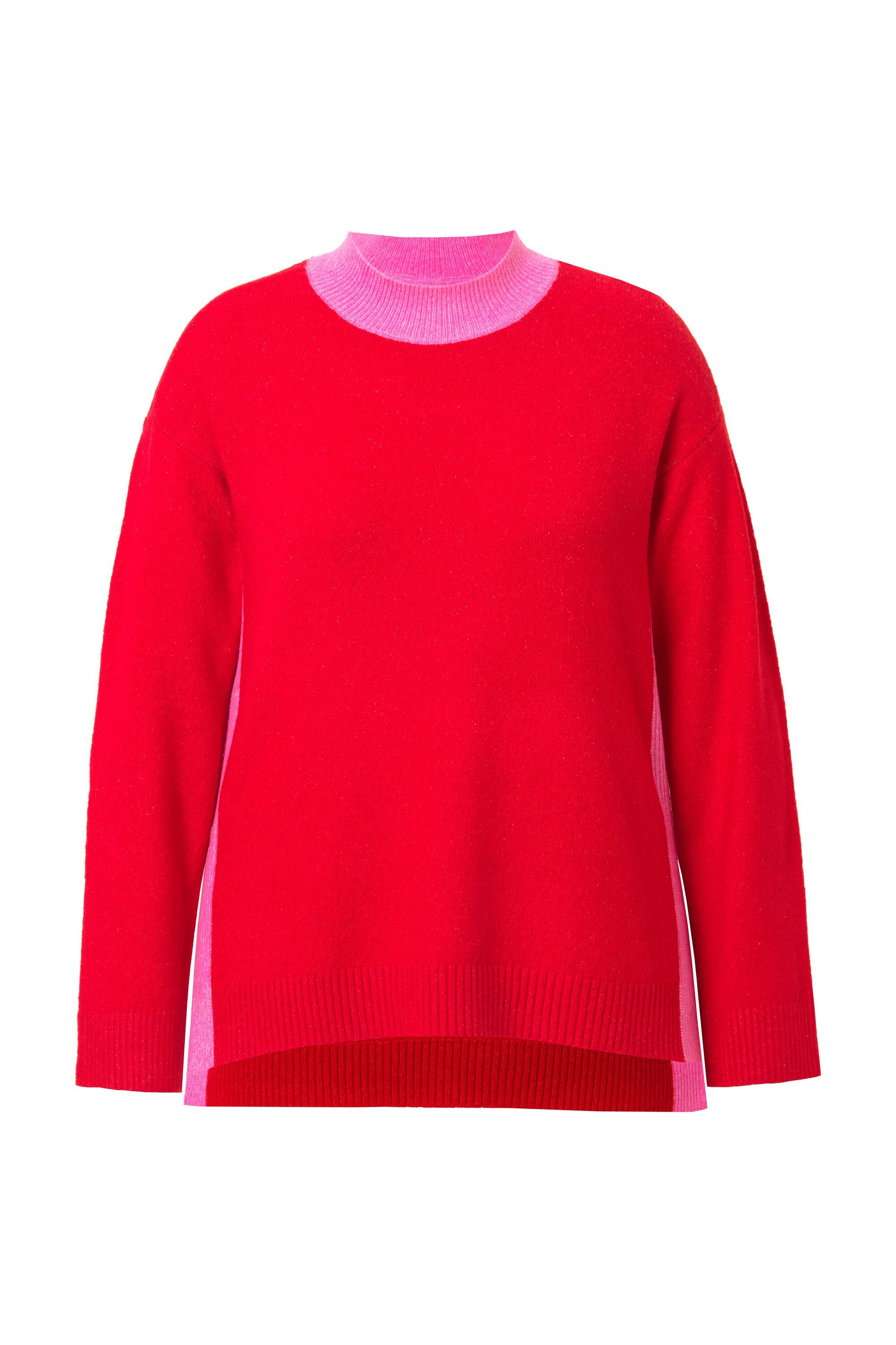 Ulla Popken Strickpullover Pullover Farbkontrast Stehkragen günstig online kaufen
