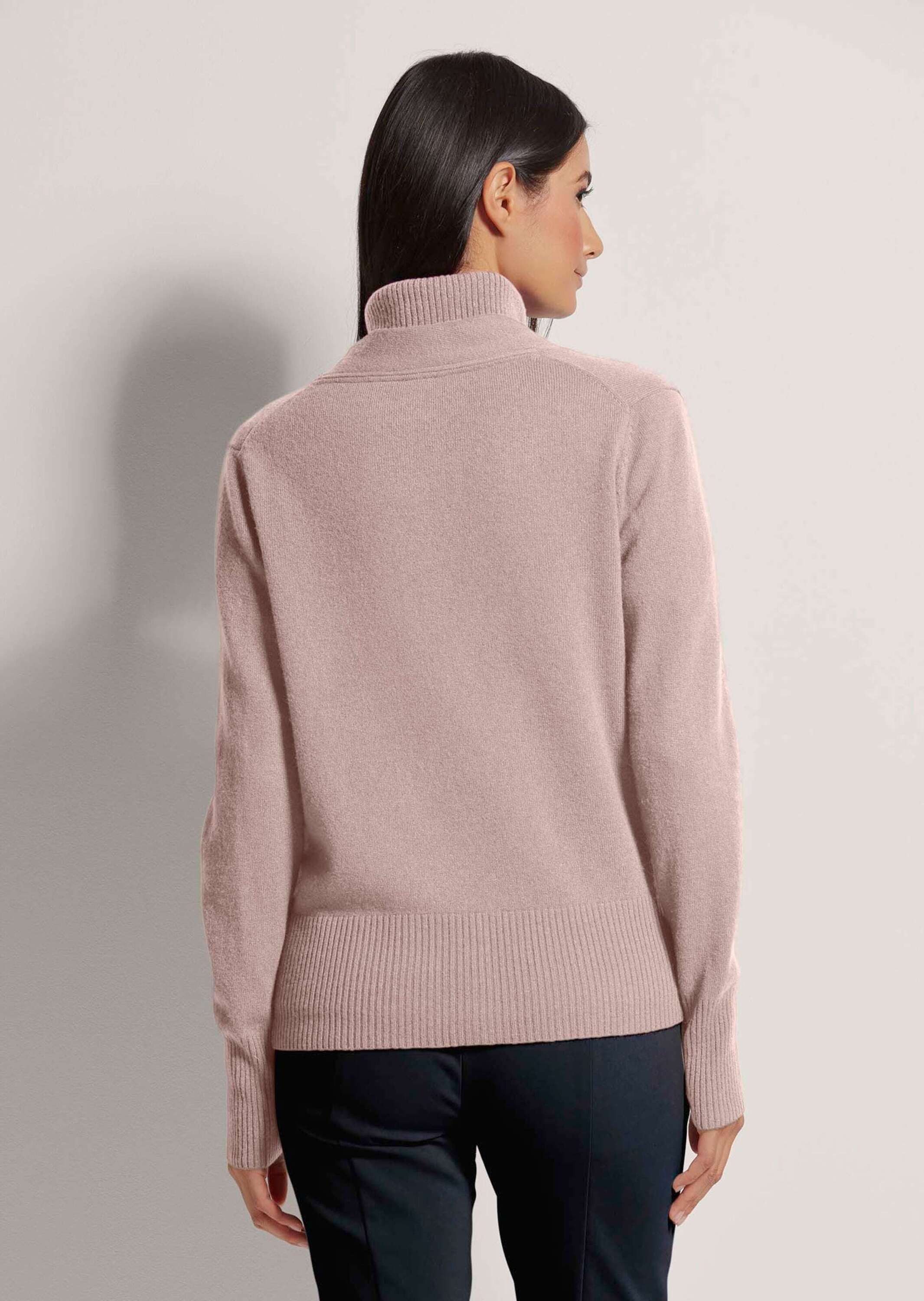MADELEINE Strickjacke Kaschmirstrickjacke mit V-Ausschnitt Unifarbenes Modell mit dekorativem V-Ausschnitt und Bindeband – Bild 2 von 5