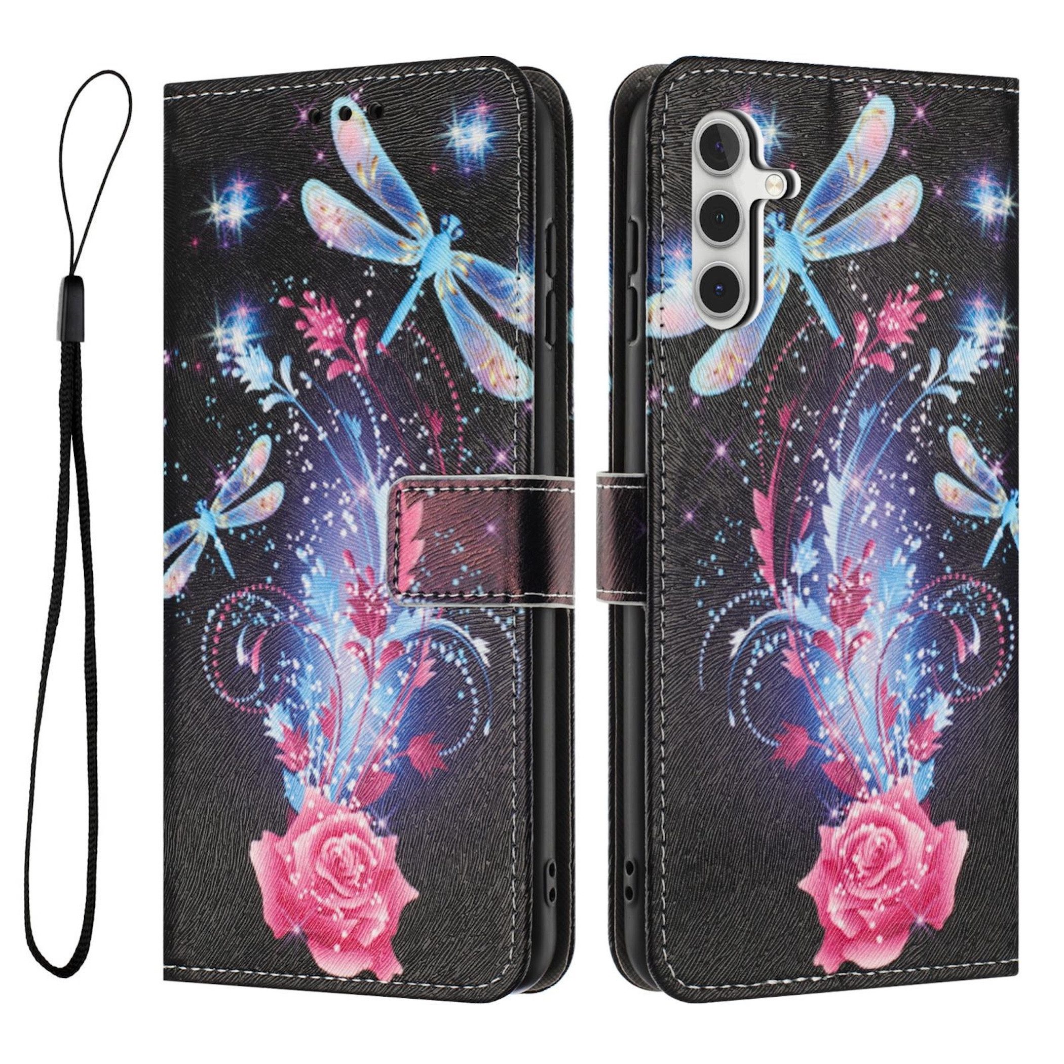 Wigento Handyhülle für Samsung Galaxy A17 A26 A16 4G 5G Kunstleder Klapp Wallet Motiv TPU 6,7 Zoll, Kartenfächer, Standfunktion