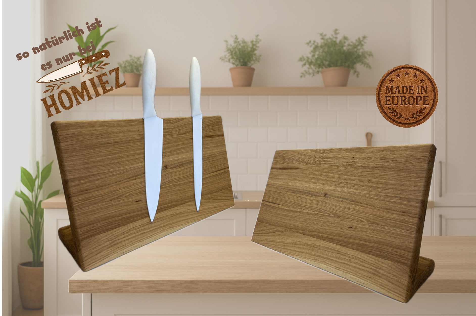 homiez Magnet-Messerblock aus Eichenholz