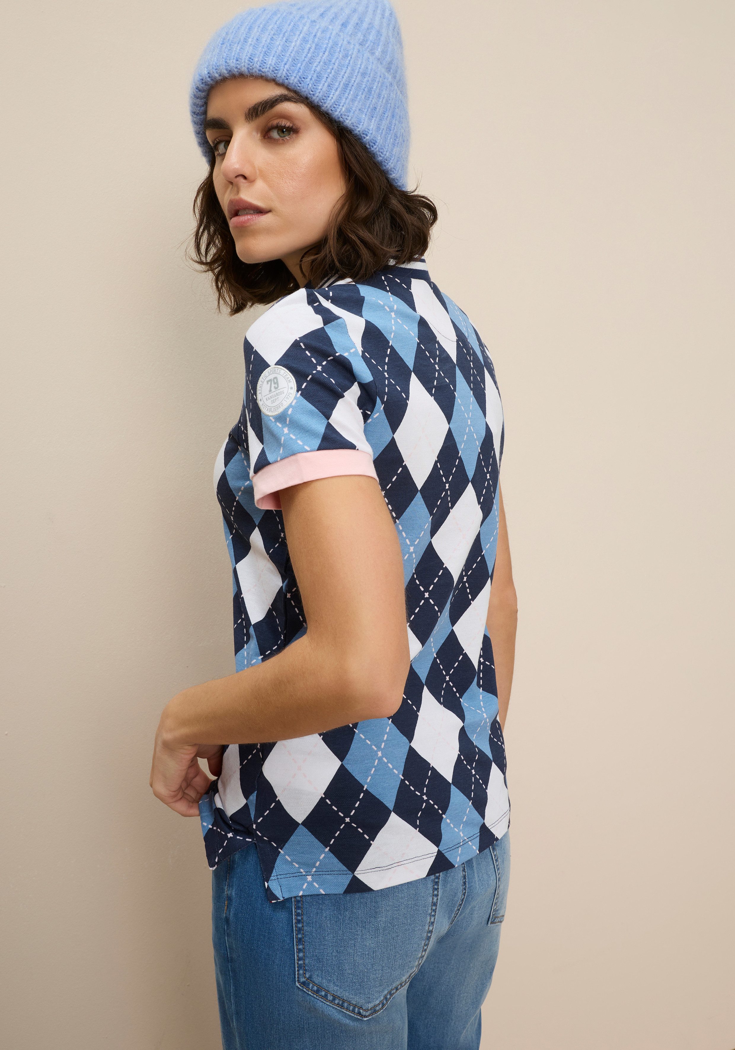 KangaROOS Poloshirt Kurzarm, figurbetonte Passform, Polokragen mit Knopfleiste