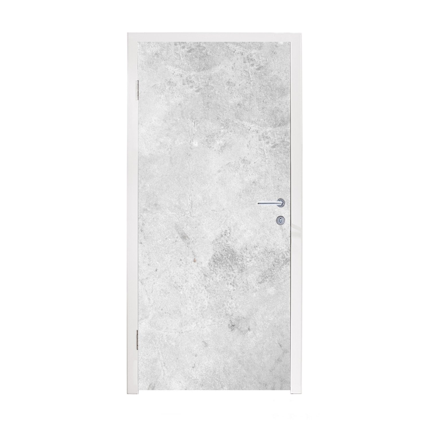 MuchoWow Türtapete Marmor - Textur - Grau - Marmoroptik, Matt, bedruckt, (1 St), Fototapete für Tür, Türaufkleber, 75x205 cm