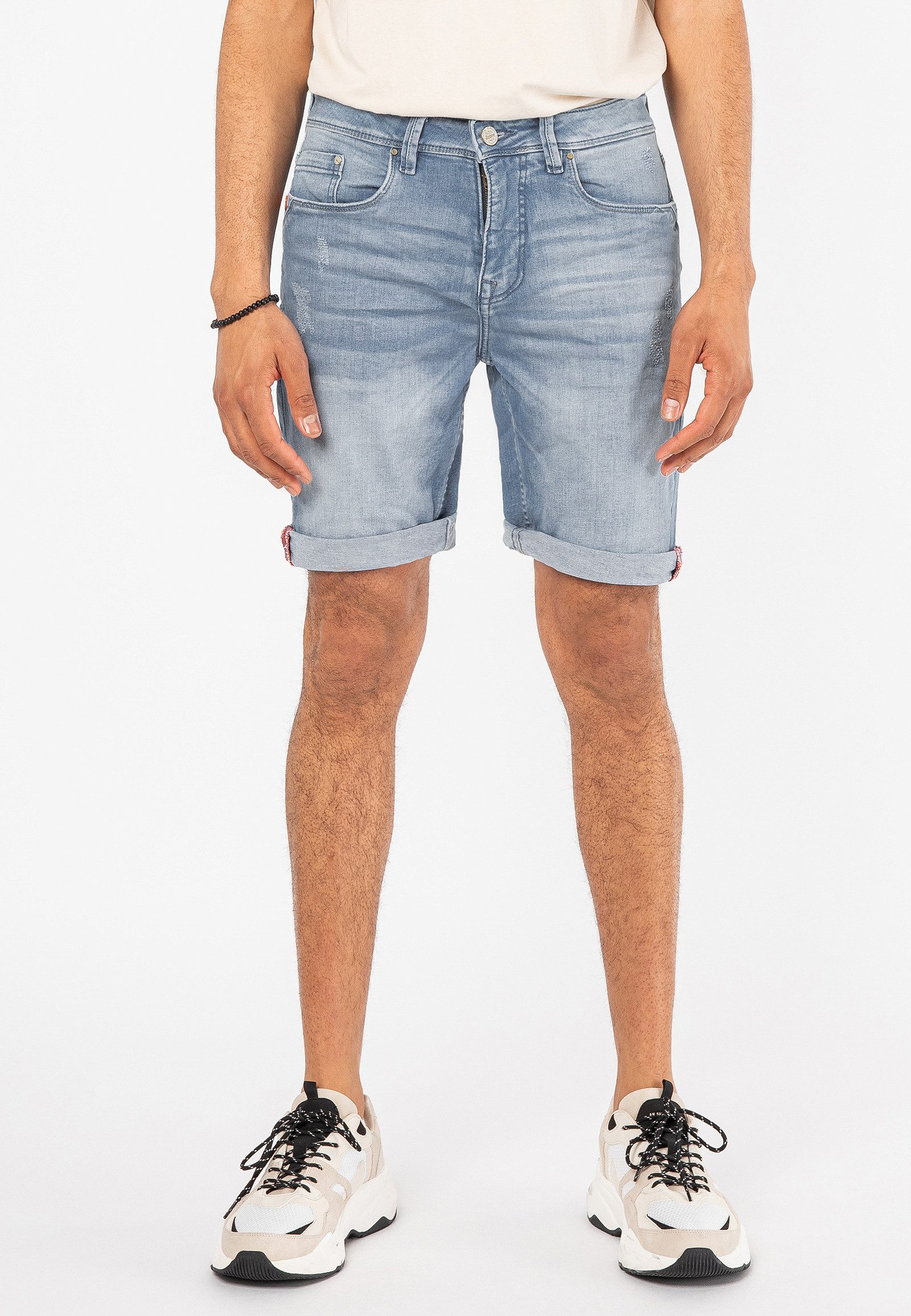 SUBLEVEL Jeansbermudas Herren Jeans Shorts kurze Hose Reißverschluss 5 Pock günstig online kaufen