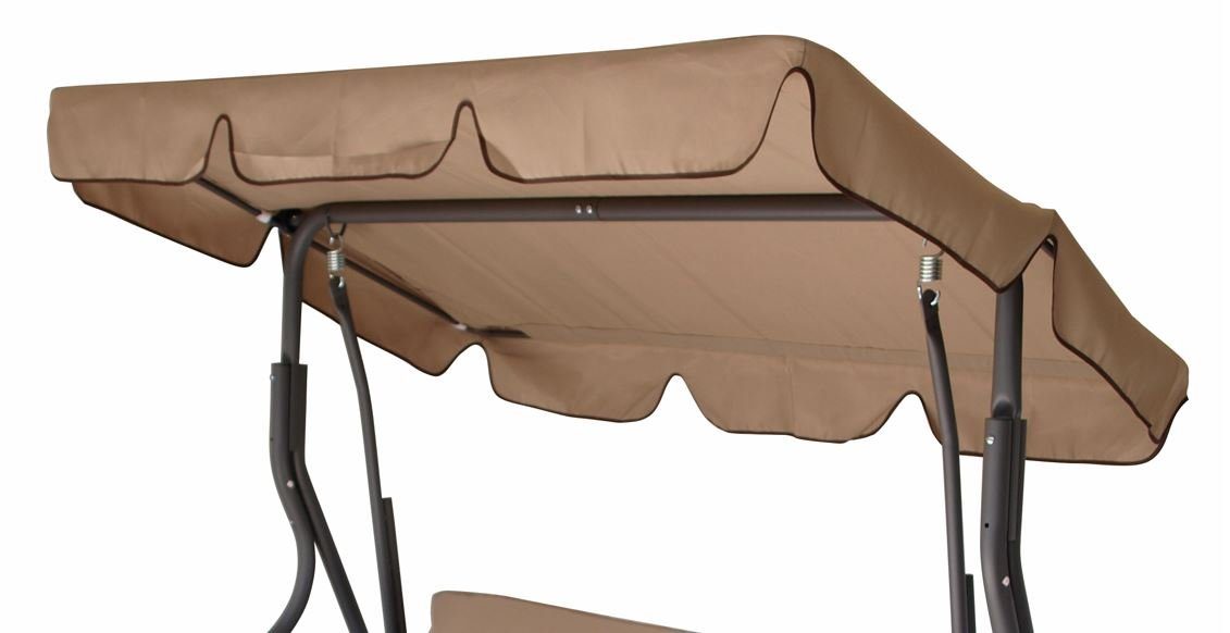 DEGAMO Hollywoodschaukel FLORIDA, 3-Sitzer, 1 tlg., 170cm, Farbe grau / beige, verstellbares Dach