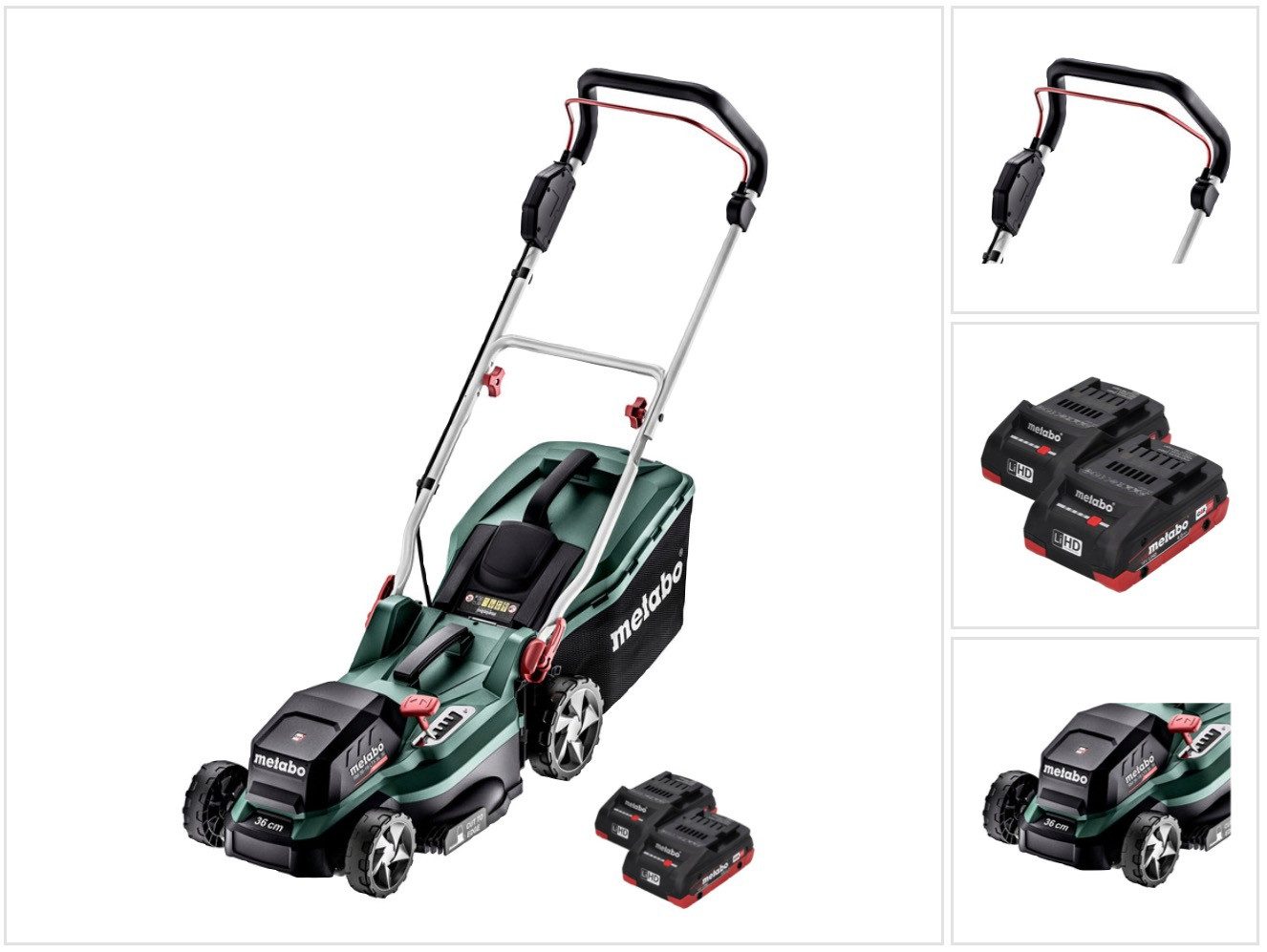 metabo Akkurasenmäher RM 36-18 LTX BL 36 Akku Rasenmäher 36 V (2x 18 V) LTX Brushless + 2