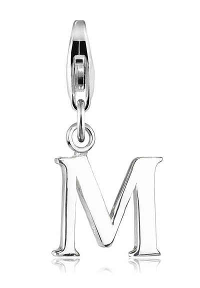 Elli Charm-Einhänger Buchstabe M Initialie 925 Sterling Silber, Buchstabe