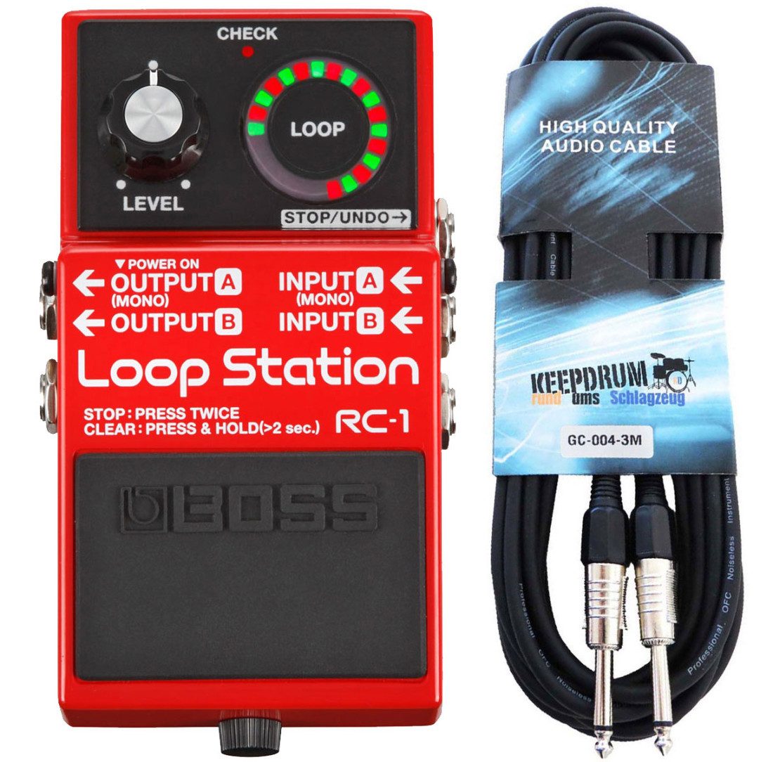 Boss by Roland E-Gitarre Boss RC-1 Loop Station Looper-Pedal mit Kabel
