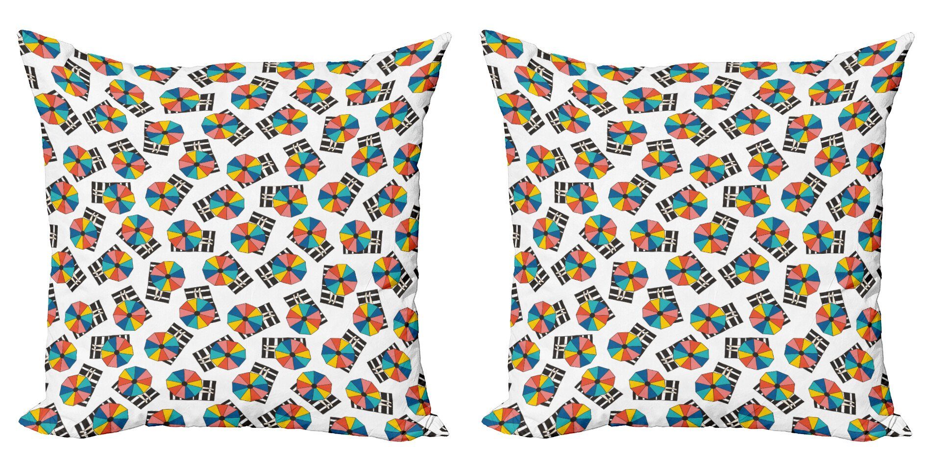 Kissenbezüge Modern Accent Doppelseitiger Digitaldruck, Abakuhaus (2 Stück), Regenschirm Verlegung unter Sonnenschirmen Kunst