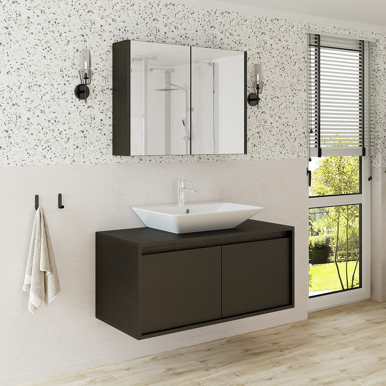 Roomart Badmöbel-Set ATL-3TLG-100, (Badezimmermöbel Set Unterschrank günstig online kaufen