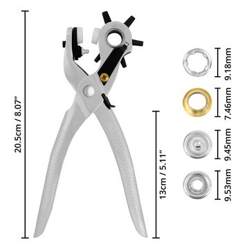 Kurtzy Papierscheren Lederlochzange mit Ösen - 75 Stück, (1-tlg), Leather Hole Punch with Eyelets - 75 Pieces