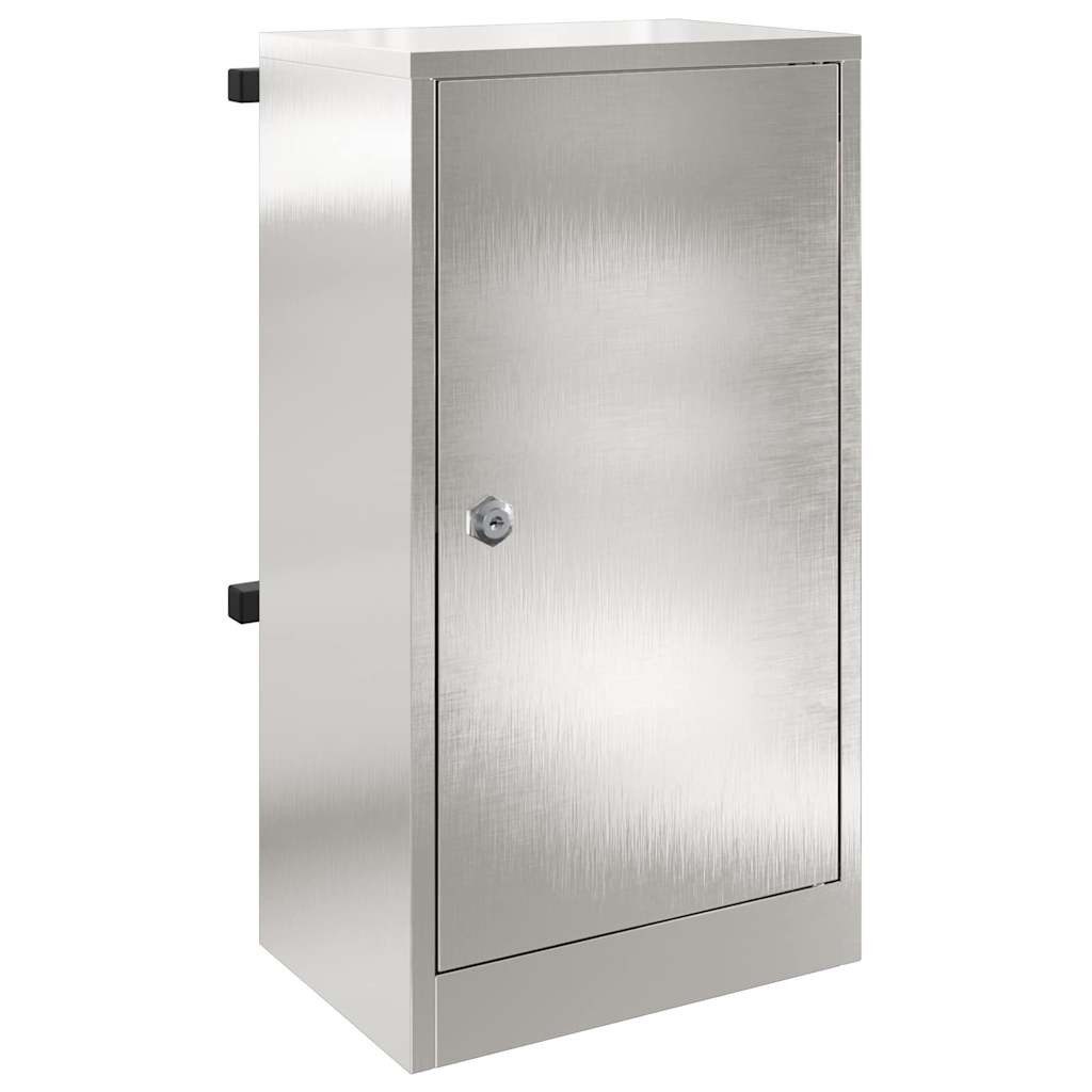 vidaXL Briefkasten Briefkasten mit Speicher Silber 30 x 20 x 55 cm Edelstahl (1-St)