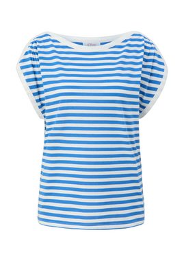 s.Oliver Kurzarmshirt T-Shirt mit U-Boot-Ausschnitt Tape