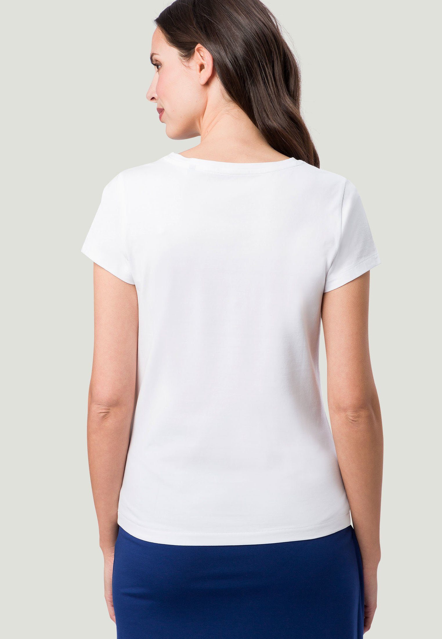 Damen Shirts Zero T-Shirt mit Kolibriprint Ziersteine