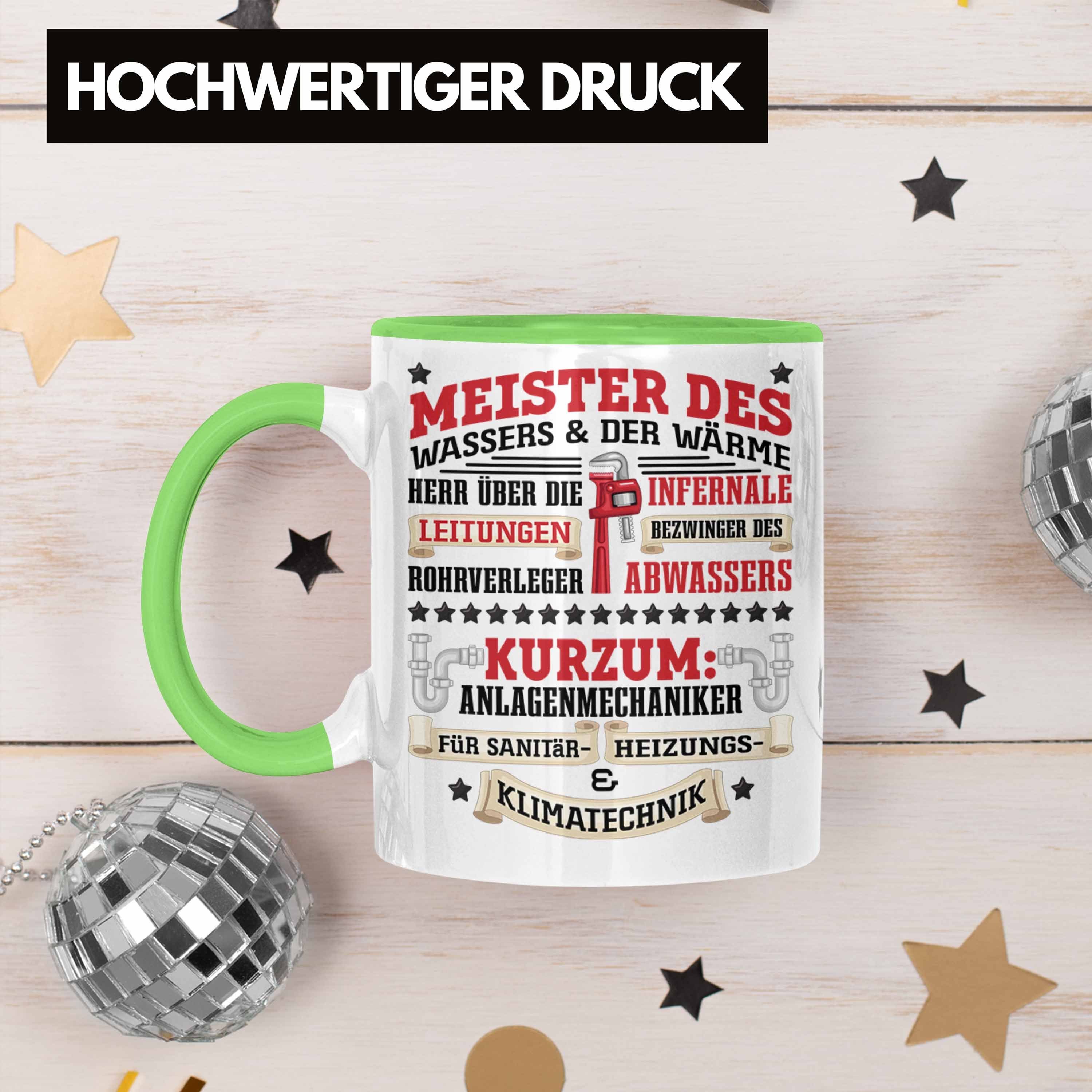 Trendation Tasse Anlagemechaniker Heizungsbauer Klempner Tasse Geschenk Spruch Männer K