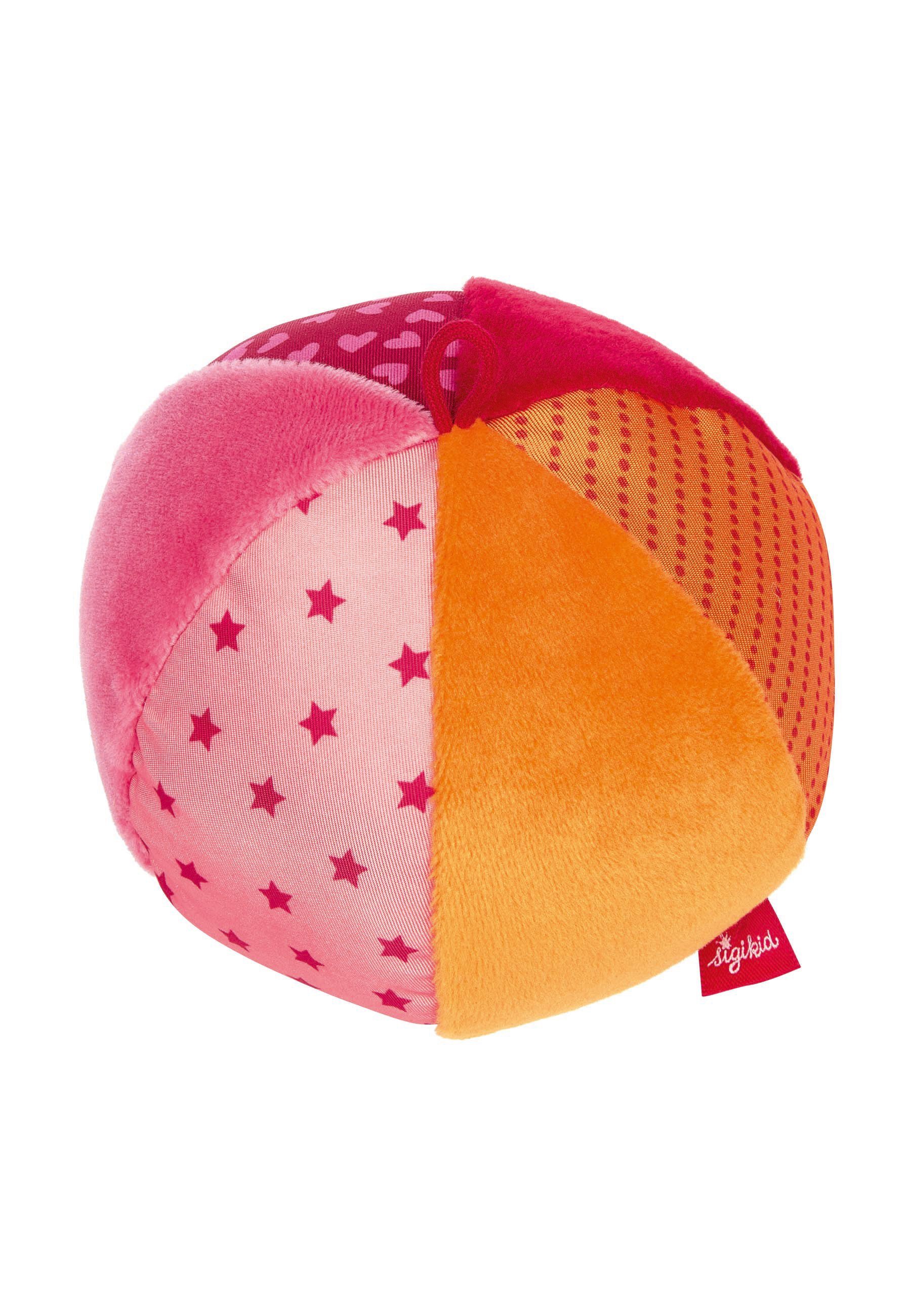 Sigikid Stoffball Babyspielzeug Softball Ø 10 cm PlayQ rosa