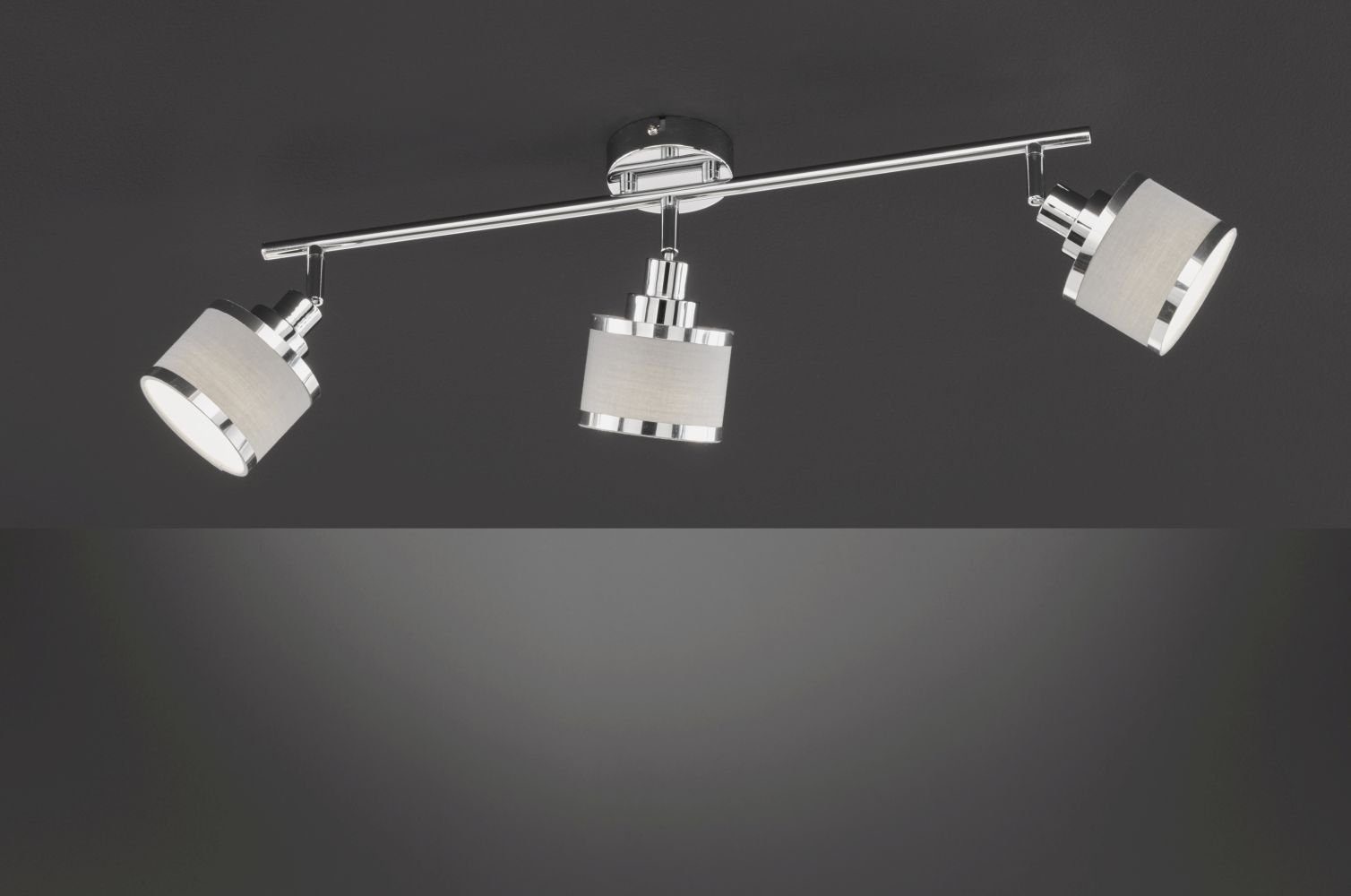 Deckenlampe Leuchtmittel, Küche Metall Chrom Licht-Erlebnisse Grau Deckenstrahler E14 AUBRINA, Deckenspot ohne Modern
